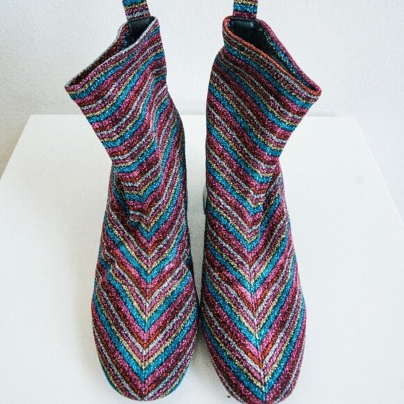 ASOS DESIGN Rainbow sock boots 6 glitter shimmer disco - Picture 6 of 12